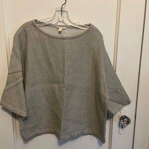 Eileen Fisher linen box top - petite medium